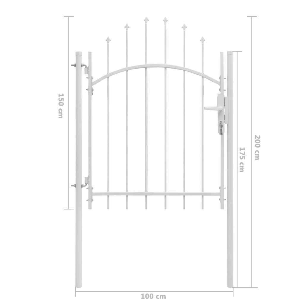 vidaXL Puutarhaportti teräs 1x2 m valkoinen hinta ja tiedot | Aidat ja tarvikkeet | hobbyhall.fi