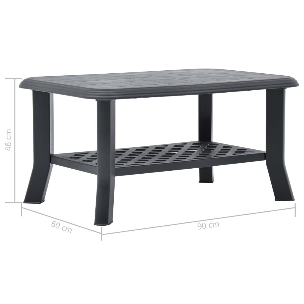vidaXL Sohvapöytä antrasiitti 90x60x46 cm muovi hinta ja tiedot | Sohvapöydät | hobbyhall.fi