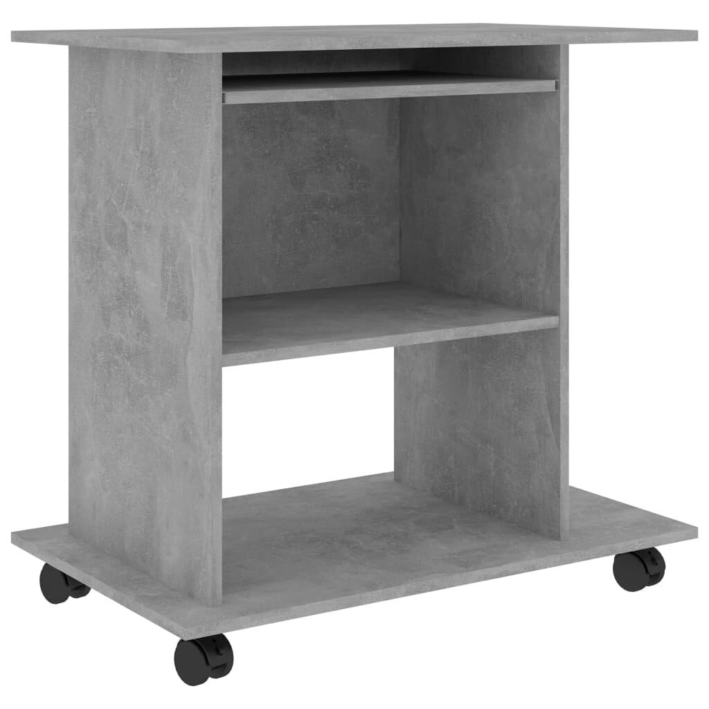 vidaXL Tietokonepöytä betoninharmaa 80x50x75 cm lastulevy hinta ja tiedot | Tietokonepöydät ja työpöydät | hobbyhall.fi
