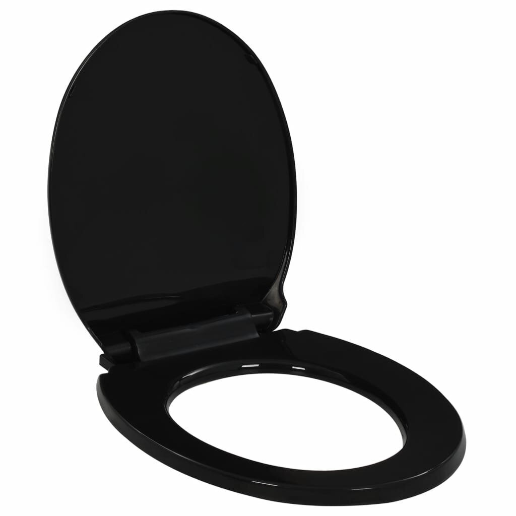 vidaXL Soft-close WC-istuin pikakiinnityksellä musta hinta ja tiedot | WC-istuimen lisätarvikkeet | hobbyhall.fi