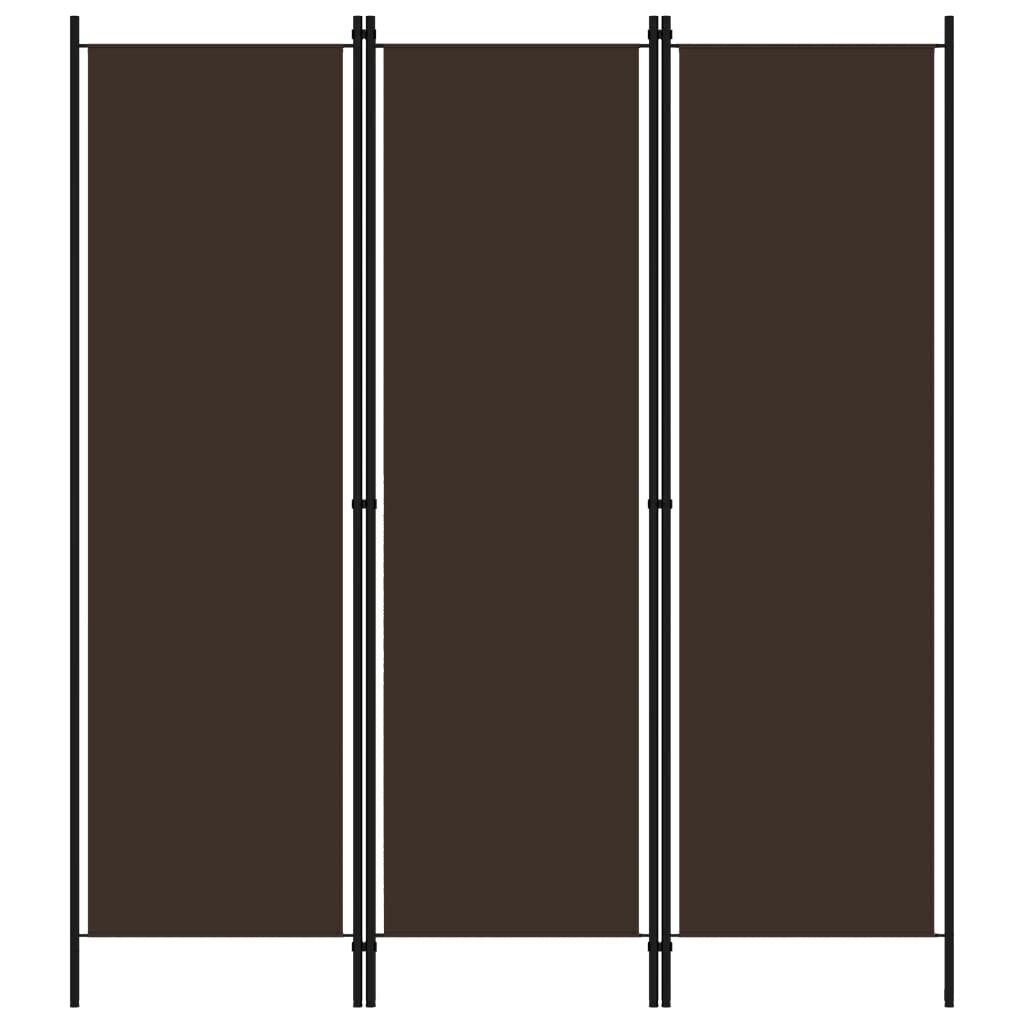 vidaXL 3-paneelinen tilanjakaja ruskea 150x180 cm hinta ja tiedot | Sermit ja tilanjakajat | hobbyhall.fi