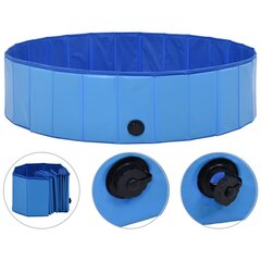 vidaXL Kokoontaitettava koiran uima-allas sininen 120x30 cm PVC hinta ja tiedot | Eläinten hoitotuotteet | hobbyhall.fi