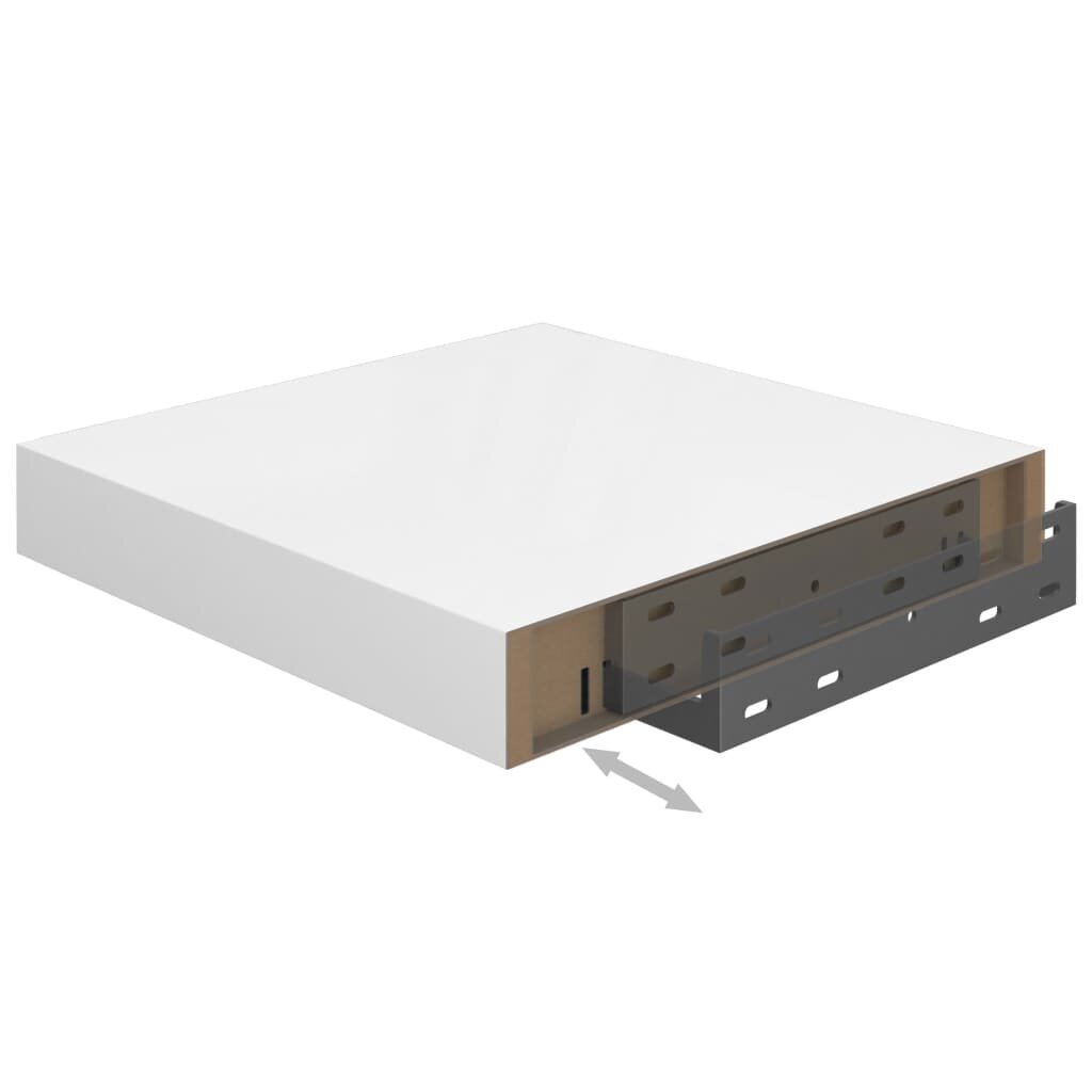 vidaXL Kelluvat seinähyllyt 4 kpl korkeakiilto valk 23x23,5x3,8 cm MDF hinta ja tiedot | Hyllyt | hobbyhall.fi