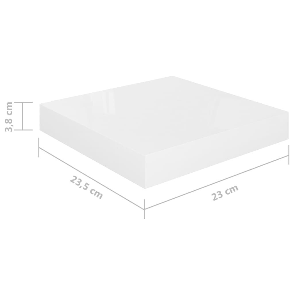 vidaXL Kelluvat seinähyllyt 4 kpl korkeakiilto valk 23x23,5x3,8 cm MDF hinta ja tiedot | Hyllyt | hobbyhall.fi