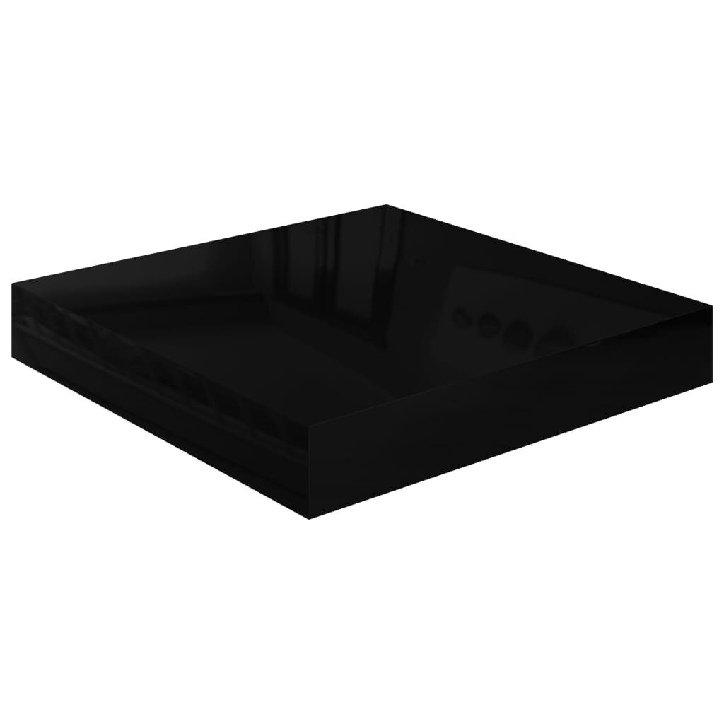 vidaXL Kelluva seinähylly korkeakiilto musta 23x23,5x3,8 cm MDF hinta ja tiedot | Hyllyt | hobbyhall.fi