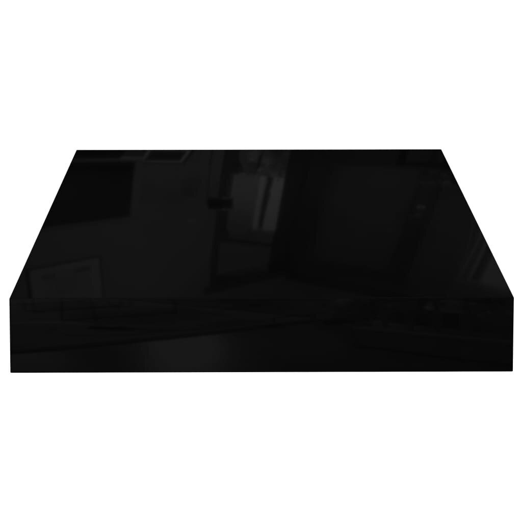 vidaXL Kelluvat seinähyllyt 2kpl korkeakiilto musta 23x23,5x3,8 cm MDF hinta ja tiedot | Hyllyt | hobbyhall.fi