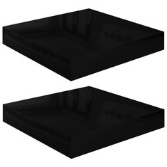 vidaXL Kelluvat seinähyllyt 2kpl korkeakiilto musta 23x23,5x3,8 cm MDF hinta ja tiedot | Hyllyt | hobbyhall.fi