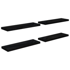 vidaXL Kelluvat seinähyllyt 4 kpl korkeakiilto musta 80x23,5x3,8cm MDF hinta ja tiedot | Hyllyt | hobbyhall.fi