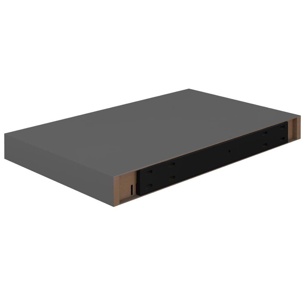 vidaXL Kelluva seinähylly korkeakiilto harmaa 40x23x3,8 cm MDF hinta ja tiedot | Hyllyt | hobbyhall.fi