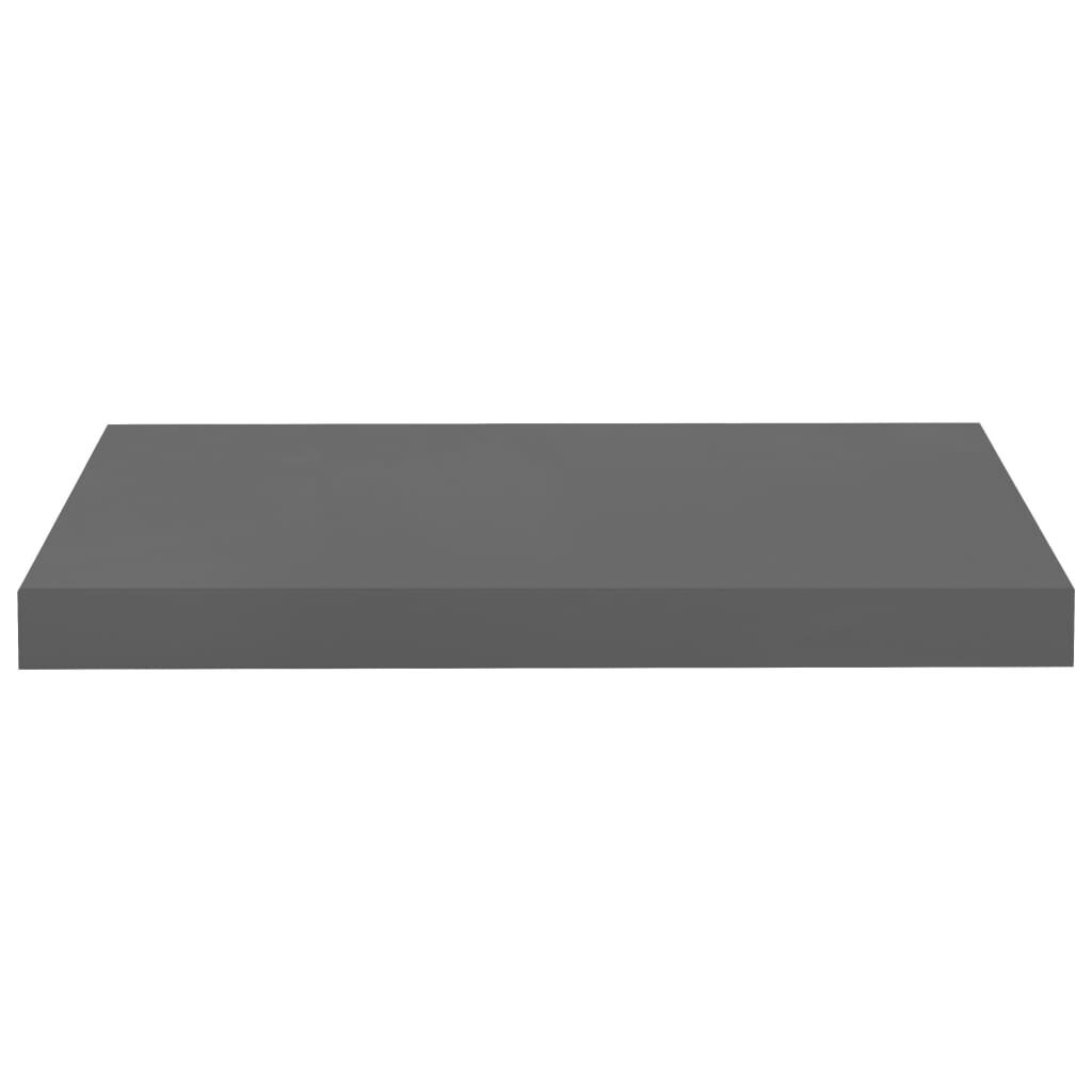vidaXL Kelluvat seinähyllyt 2 kpl korkeakiilto harmaa 50x23x3,8 cm MDF hinta ja tiedot | Hyllyt | hobbyhall.fi