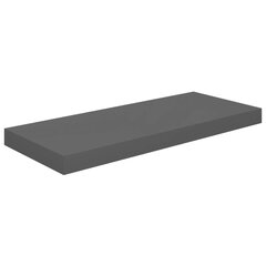 vidaXL Kelluva seinähylly korkeakiilto harmaa 60x23,5x3,8 cm MDF hinta ja tiedot | Hyllyt | hobbyhall.fi