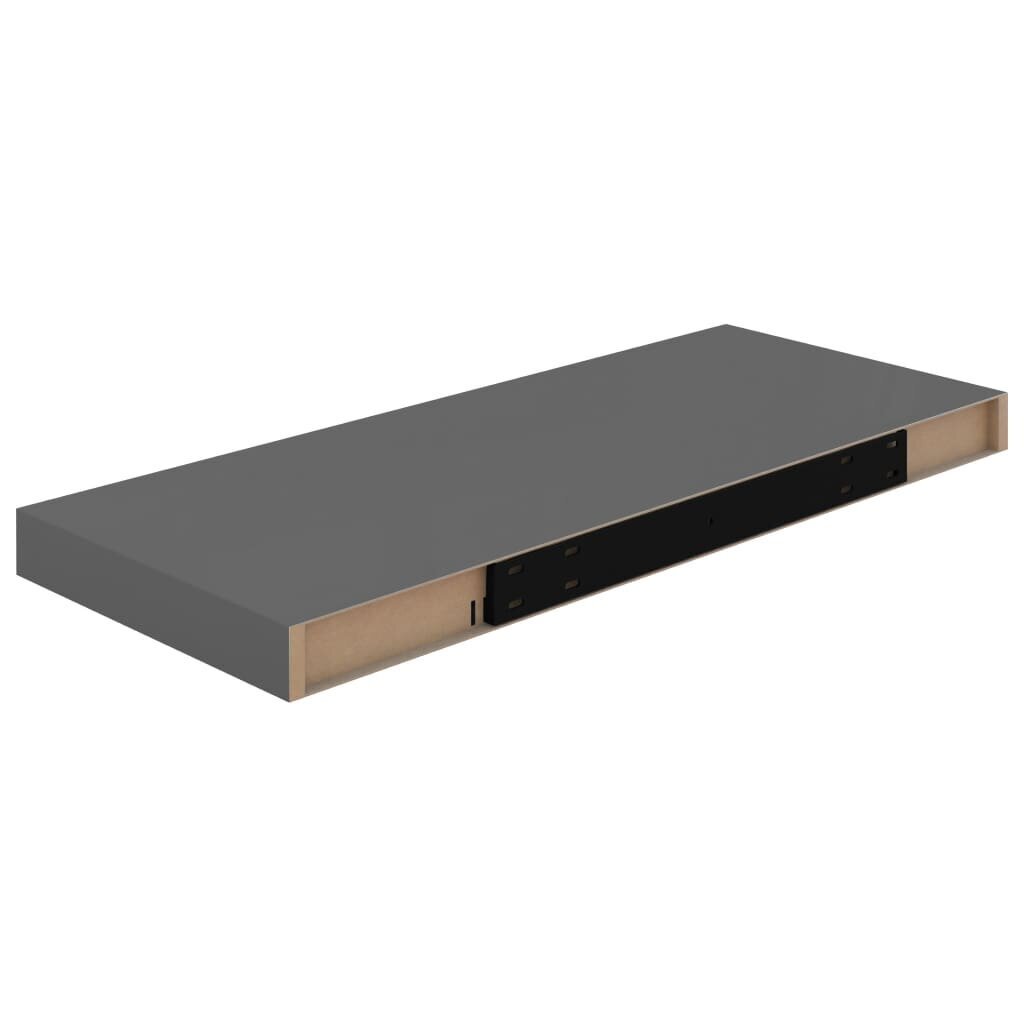 vidaXL Kelluvat seinähyllyt 4kpl kork.kiilto harmaa 60x23,5x3,8cm MDF hinta ja tiedot | Hyllyt | hobbyhall.fi