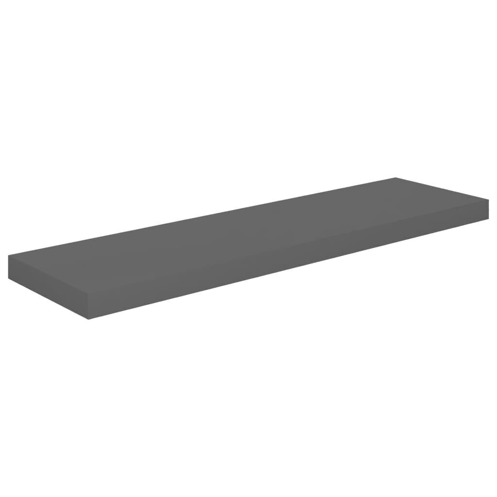 vidaXL Kelluvat seinähyllyt 2kpl korkeakiilto harmaa 90x23,5x3,8cm MDF hinta ja tiedot | Hyllyt | hobbyhall.fi