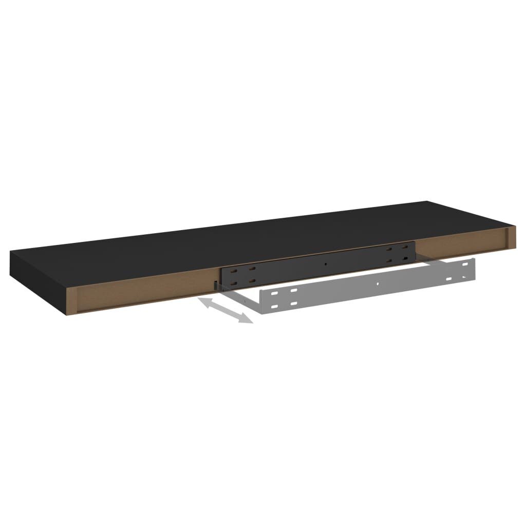 vidaXL Kelluva seinähylly musta 80x23,5x3,8 cm MDF hinta ja tiedot | Hyllyt | hobbyhall.fi