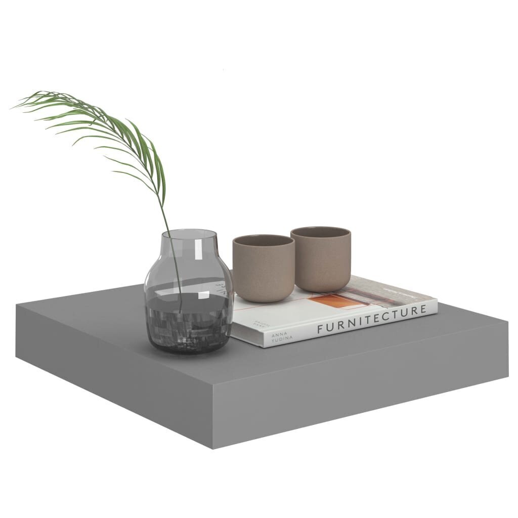 vidaXL Kelluvat seinähyllyt 4 kpl harmaa 23x23,5x3,8cm MDF hinta ja tiedot | Hyllyt | hobbyhall.fi