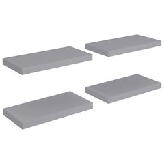 vidaXL Kelluvat seinähyllyt 4 kpl harmaa 50x23x3,8 cm MDF hinta ja tiedot | Hyllyt | hobbyhall.fi