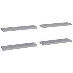 vidaXL Kelluvat seinähyllyt 4 kpl harmaa 90x23,5x3,8cm MDF hinta ja tiedot | Hyllyt | hobbyhall.fi