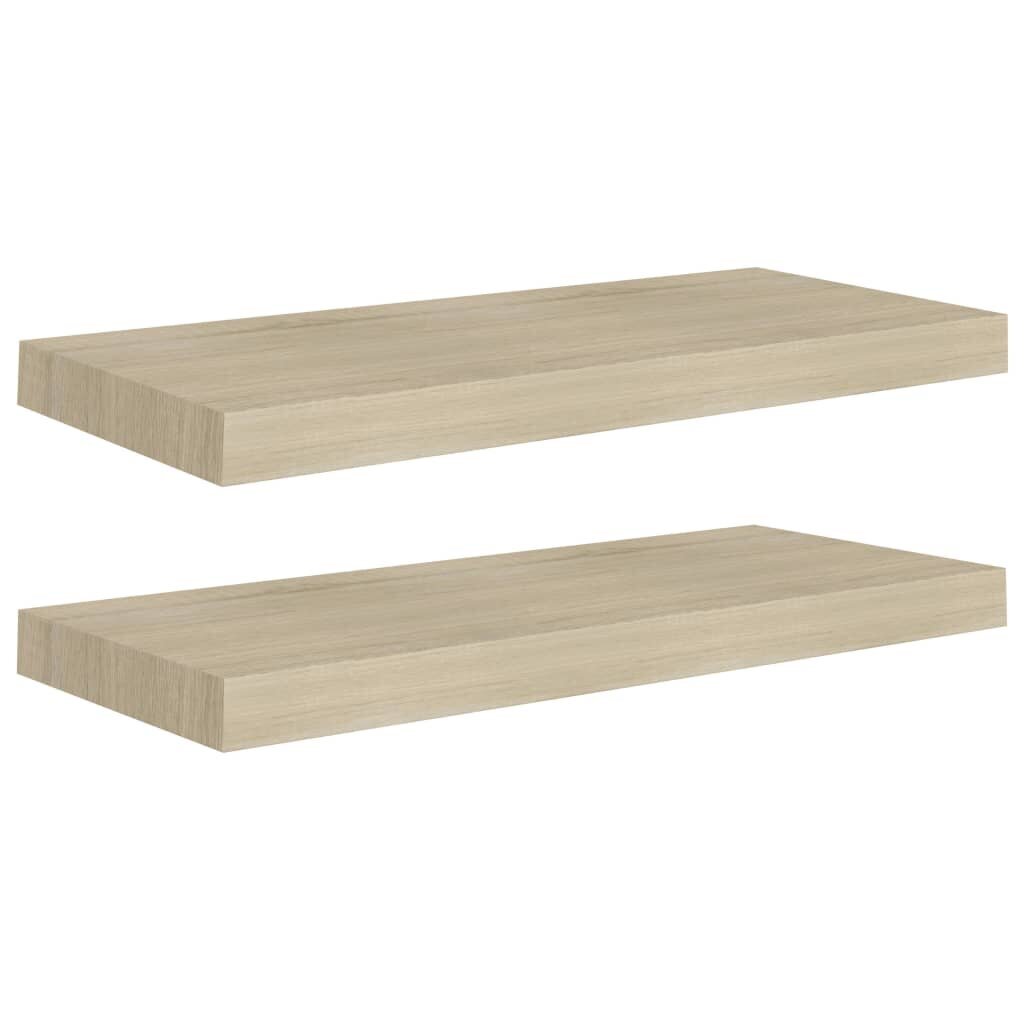 vidaXL Kelluvat seinähyllyt 2 kpl tammi 60x23,5x3,8 cm MDF hinta ja tiedot | Hyllyt | hobbyhall.fi