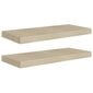 vidaXL Kelluvat seinähyllyt 2 kpl tammi 60x23,5x3,8 cm MDF hinta ja tiedot | Hyllyt | hobbyhall.fi