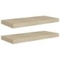 vidaXL Kelluvat seinähyllyt 2 kpl tammi 60x23,5x3,8 cm MDF hinta ja tiedot | Hyllyt | hobbyhall.fi