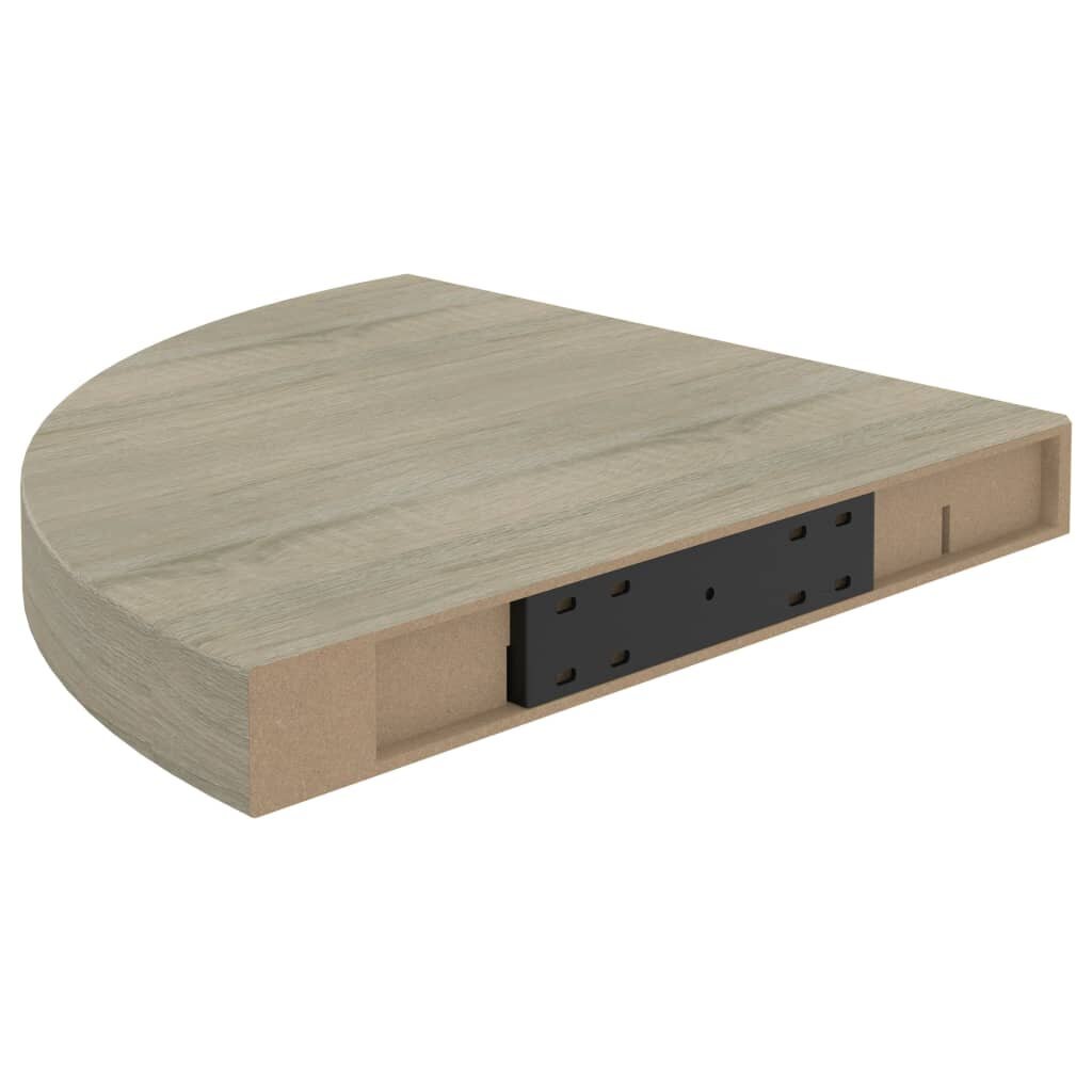 vidaXL Kelluva kulmahylly tammi 35x35x3,8 cm MDF hinta ja tiedot | Hyllyt | hobbyhall.fi