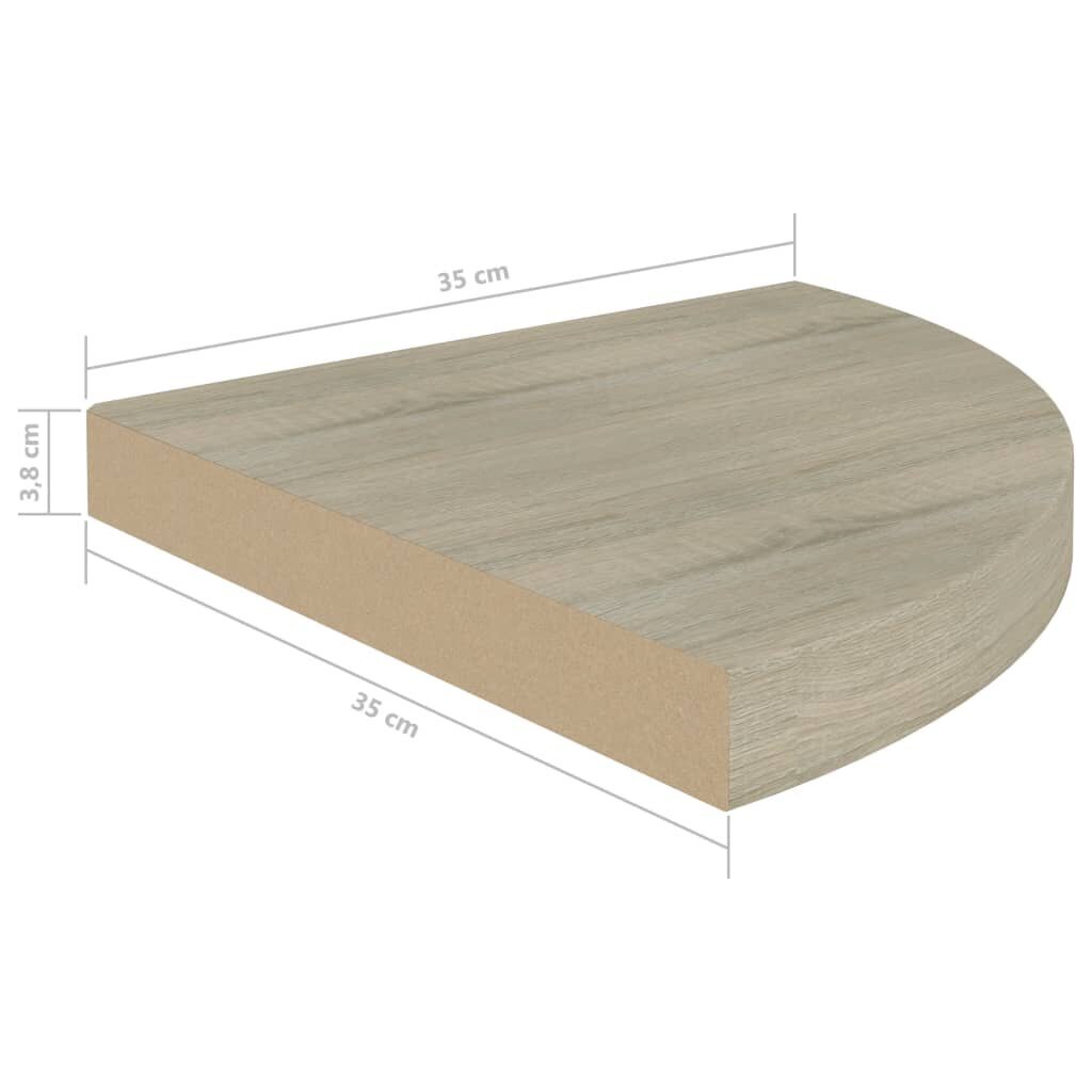 vidaXL Kelluva kulmahylly tammi 35x35x3,8 cm MDF hinta ja tiedot | Hyllyt | hobbyhall.fi