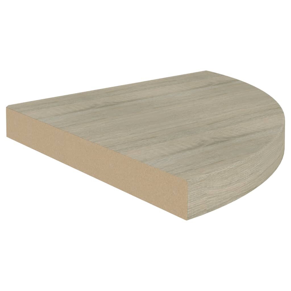 vidaXL Kelluvat kulmahyllyt 2 kpl tammi 35x35x3,8 cm MDF hinta ja tiedot | Hyllyt | hobbyhall.fi