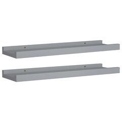 vidaXL Tauluhyllyt 2 kpl harmaa 40x9x3 cm MDF hinta ja tiedot | Hyllyt | hobbyhall.fi