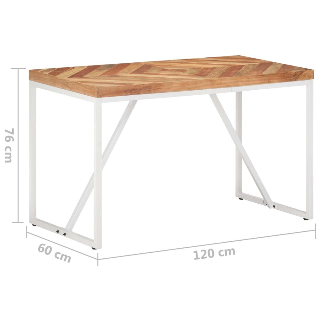 vidaXL Ruokapöytä 120x60x76 cm täysi akaasia- ja mangopuu hinta ja tiedot | Ruokapöydät | hobbyhall.fi