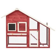 vidaXL Kaninkoppi punainen ja valkoinen 140x63x120 cm täysi kuusi hinta ja tiedot | Pieneläinten häkit ja tarvikkeet | hobbyhall.fi