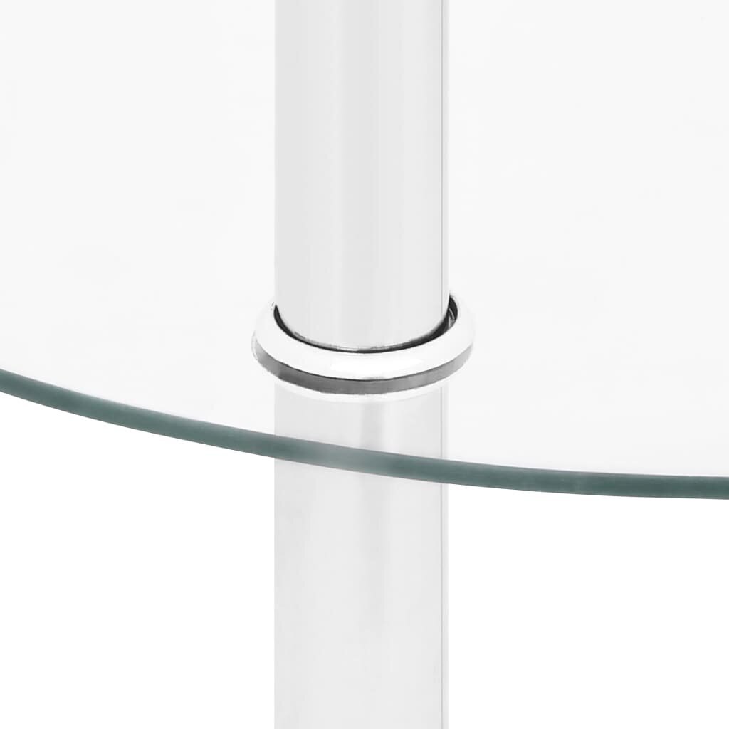vidaXL 2-kerroksinen sivupöytä läpinäkyvä 38 cm karkaistu lasi hinta ja tiedot | Sohvapöydät | hobbyhall.fi