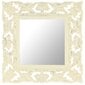 vidaXL Käsinveistetty peili valkoinen 50x50 cm täysi mangopuu hinta ja tiedot | Peilit | hobbyhall.fi