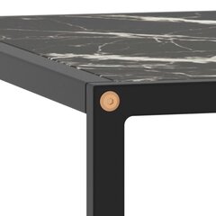 vidaXL Sohvapöytä musta mustalla marmorilasilla 80x80x35 cm hinta ja tiedot | Sohvapöydät | hobbyhall.fi