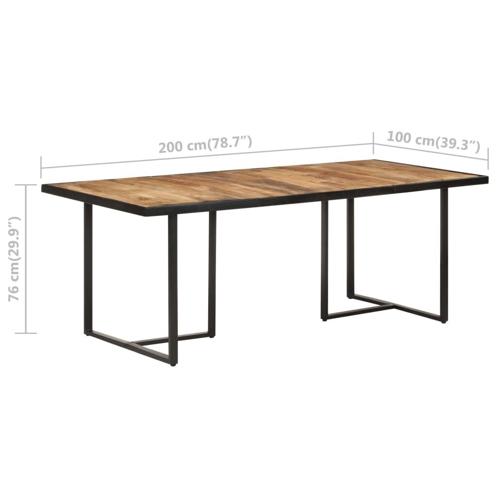 vidaXL Ruokapöytä 200 cm karkea mangopuu hinta ja tiedot | Ruokapöydät | hobbyhall.fi