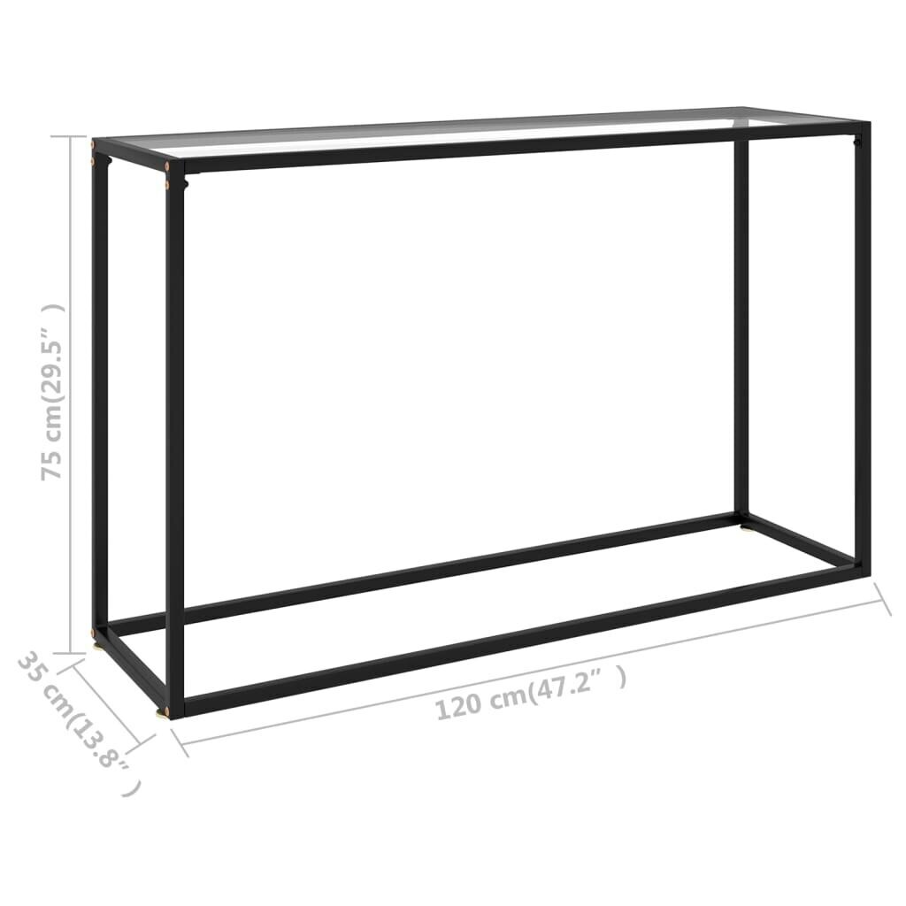 vidaXL Konsolipöytä läpinäkyvä 120x35x75 cm karkaistu lasi hinta ja tiedot | Sohvapöydät | hobbyhall.fi