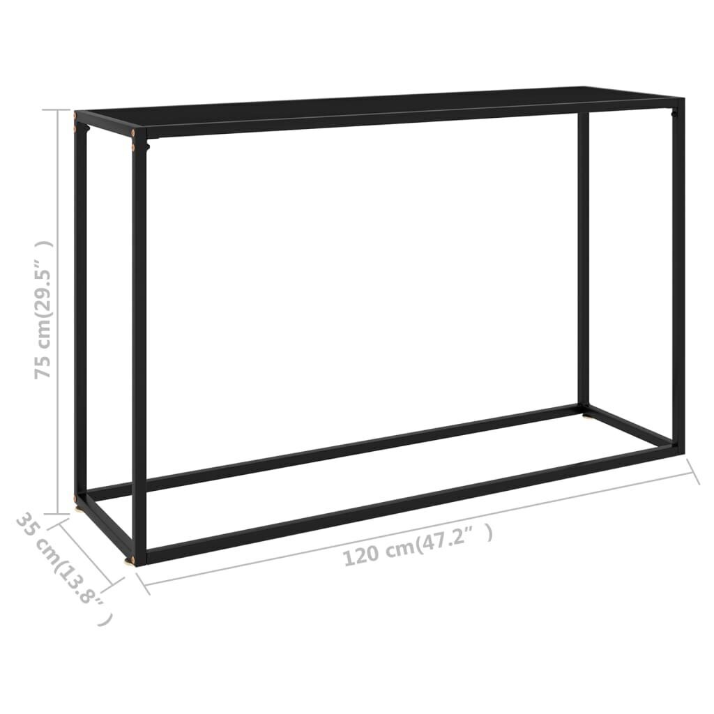 vidaXL Konsolipöytä musta 120x35x75 cm karkaistu lasi hinta ja tiedot | Sohvapöydät | hobbyhall.fi