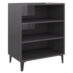 vidaXL Senkki korkeakiilto harmaa 57x35x70 cm lastulevy hinta ja tiedot | Olohuoneen kaapit ja lipastot | hobbyhall.fi