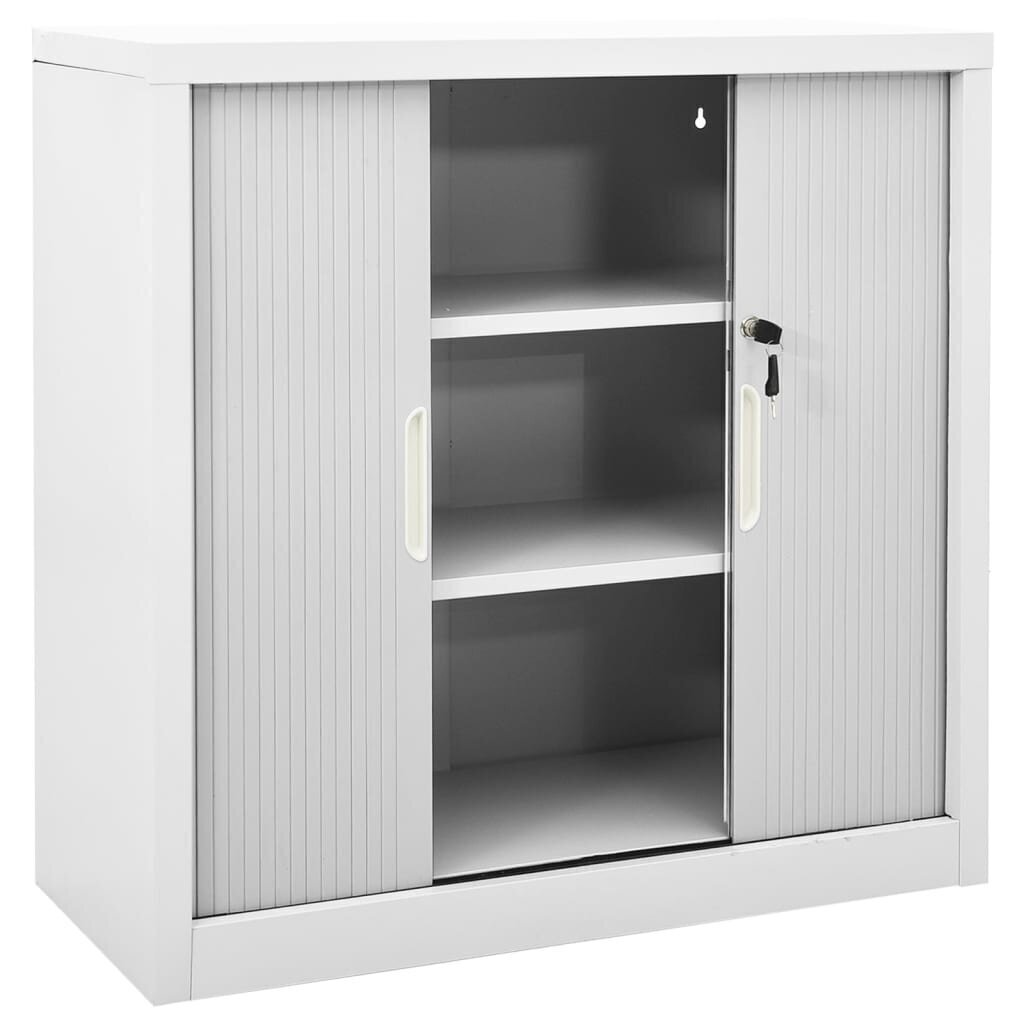 vidaXL Liukuovikaappi harmaa 90x40x90 cm teräs hinta ja tiedot | Olohuoneen kaapit ja lipastot | hobbyhall.fi