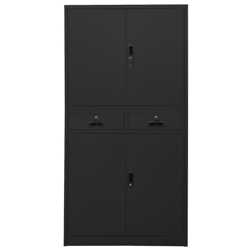 vidaXL Toimistokaappi antrasiitti 90x40x180 cm teräs hinta ja tiedot | Olohuoneen kaapit ja lipastot | hobbyhall.fi