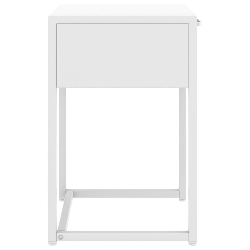 vidaXL Yöpöytä valkoinen 38x35x54 cm teräs hinta ja tiedot | Yöpöydät | hobbyhall.fi