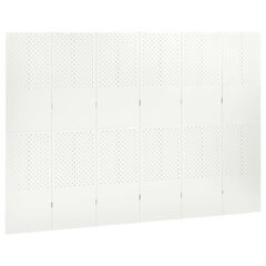 vidaXL 6-Paneelinen Tilanjakaja 240x180 cm valkoinen teräs hinta ja tiedot | Sermit ja tilanjakajat | hobbyhall.fi