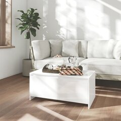 vidaXL Sohvapöytä korkeakiilto valkoinen 90x50x41,5 cm lastulevy hinta ja tiedot | Sohvapöydät | hobbyhall.fi