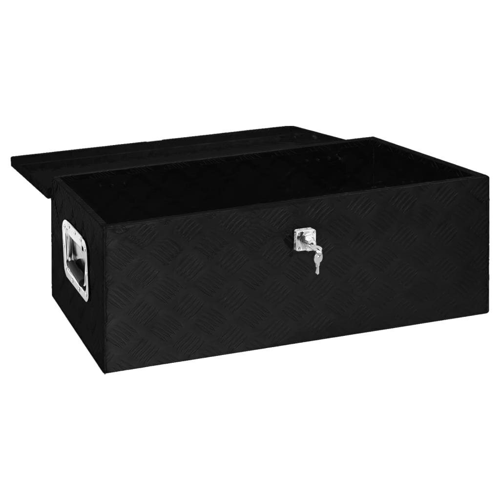 vidaXL Säilytyslaatikko musta 80x39x30 cm alumiini hinta ja tiedot | Säilytyslaatikot ja -korit | hobbyhall.fi