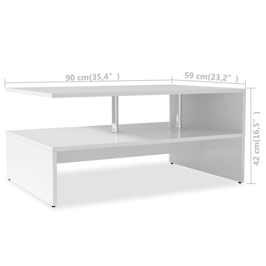 vidaXL Kahvipöytä Lastulevy 90x59x42 cm Valkoinen hinta ja tiedot | Sohvapöydät | hobbyhall.fi