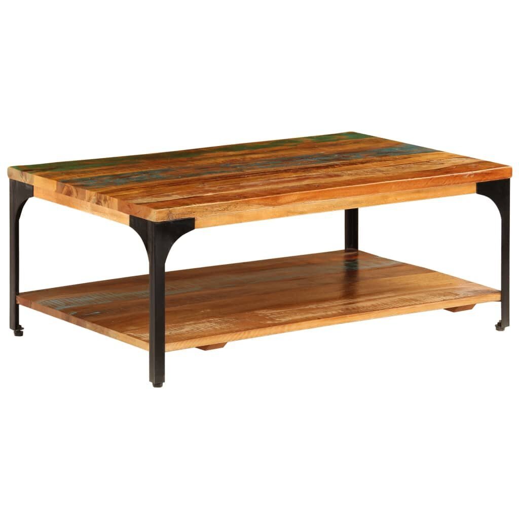 vidaXL Sohvapöytä hyllyllä 100x60x35 cm kierrätetty puu hinta ja tiedot | Sohvapöydät | hobbyhall.fi