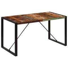 vidaXL Ruokapöytä 140x70x75 cm uusiokäytetty puu hinta ja tiedot | Ruokapöydät | hobbyhall.fi