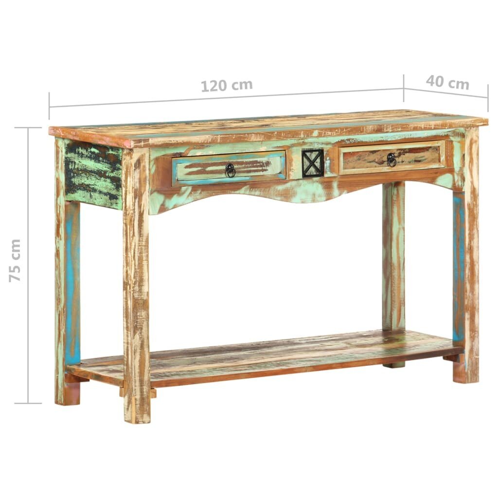 vidaXL Sivupöytä 120x40x75 cm kierrätetty puu hinta ja tiedot | Sohvapöydät | hobbyhall.fi