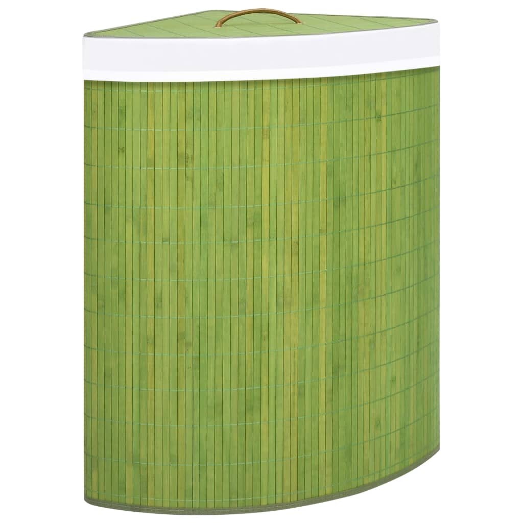 vidaXL Bambu kulmapyykkikori vihreä 60 l hinta ja tiedot | Kylpyhuoneen sisustus | hobbyhall.fi