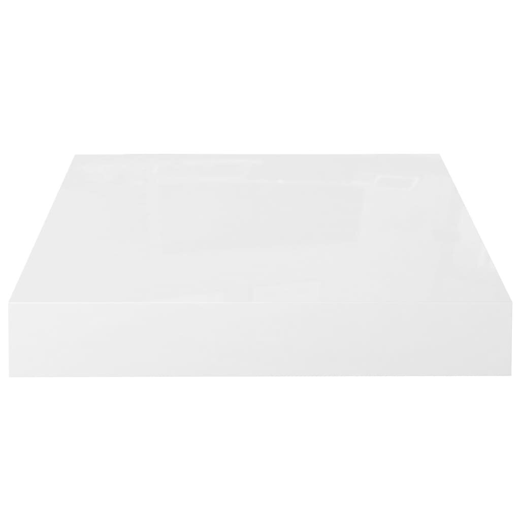 vidaXL Kelluva seinähylly korkeakiilto valkoinen 23x23,5x3,8 cm MDF hinta ja tiedot | Hyllyt | hobbyhall.fi