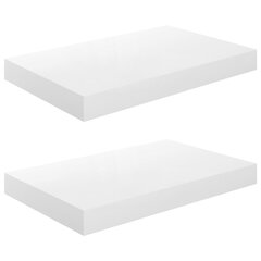 vidaXL Kelluvat seinähyllyt 2 kpl korkeakiilto valk. 40x23x3,8 cm MDF hinta ja tiedot | Hyllyt | hobbyhall.fi